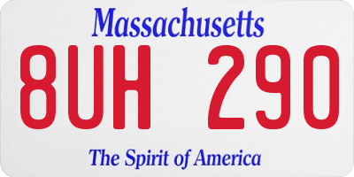 MA license plate 8UH290