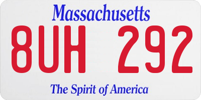 MA license plate 8UH292