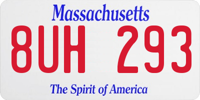 MA license plate 8UH293