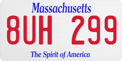 MA license plate 8UH299