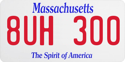 MA license plate 8UH300