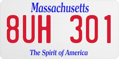 MA license plate 8UH301