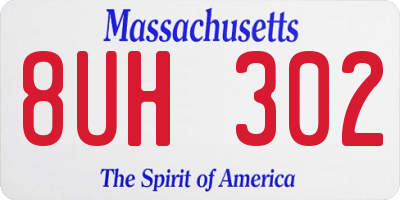 MA license plate 8UH302