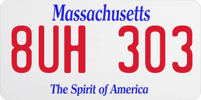 MA license plate 8UH303