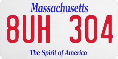 MA license plate 8UH304