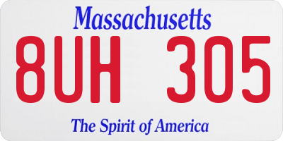 MA license plate 8UH305