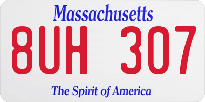 MA license plate 8UH307