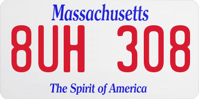 MA license plate 8UH308