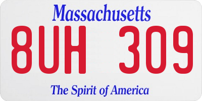MA license plate 8UH309