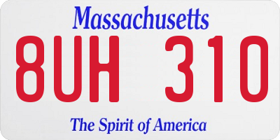 MA license plate 8UH310