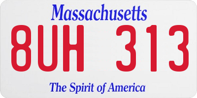 MA license plate 8UH313