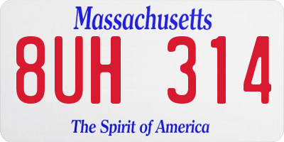 MA license plate 8UH314