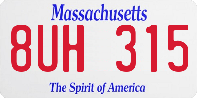 MA license plate 8UH315
