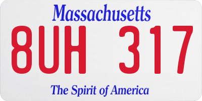 MA license plate 8UH317