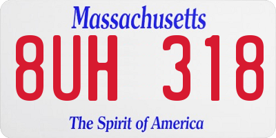 MA license plate 8UH318