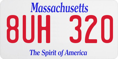 MA license plate 8UH320