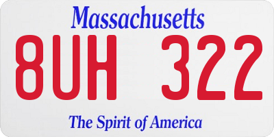 MA license plate 8UH322