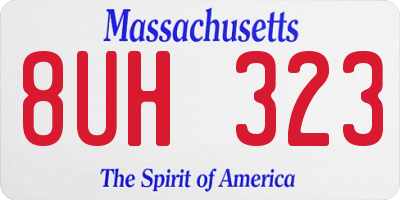 MA license plate 8UH323