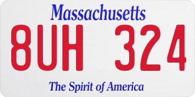 MA license plate 8UH324