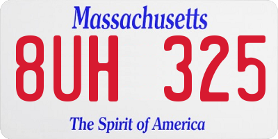 MA license plate 8UH325