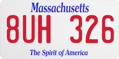 MA license plate 8UH326