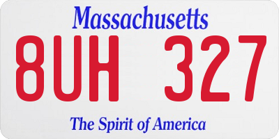 MA license plate 8UH327