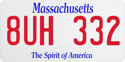 MA license plate 8UH332