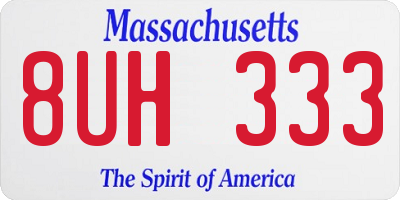 MA license plate 8UH333