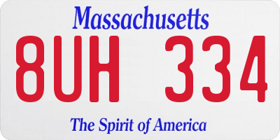 MA license plate 8UH334