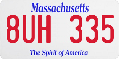 MA license plate 8UH335
