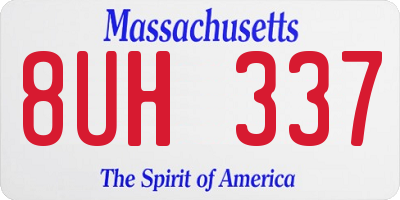 MA license plate 8UH337