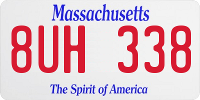 MA license plate 8UH338