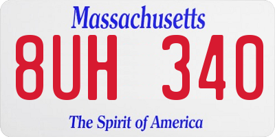 MA license plate 8UH340