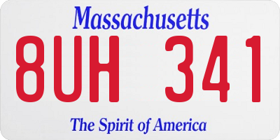 MA license plate 8UH341