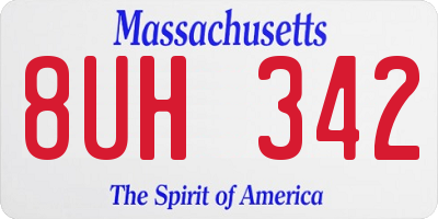 MA license plate 8UH342
