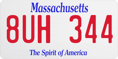 MA license plate 8UH344