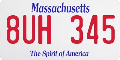 MA license plate 8UH345