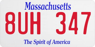 MA license plate 8UH347