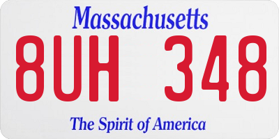 MA license plate 8UH348