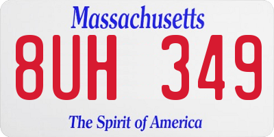 MA license plate 8UH349