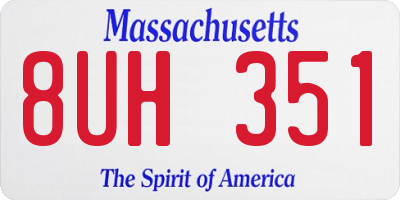 MA license plate 8UH351