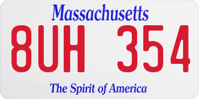 MA license plate 8UH354