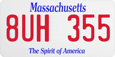 MA license plate 8UH355