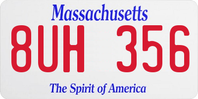 MA license plate 8UH356