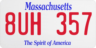 MA license plate 8UH357
