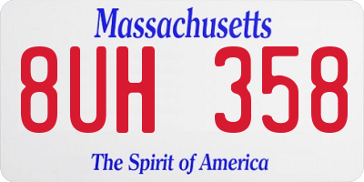MA license plate 8UH358