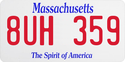 MA license plate 8UH359