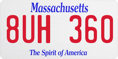 MA license plate 8UH360