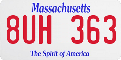 MA license plate 8UH363