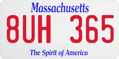 MA license plate 8UH365
